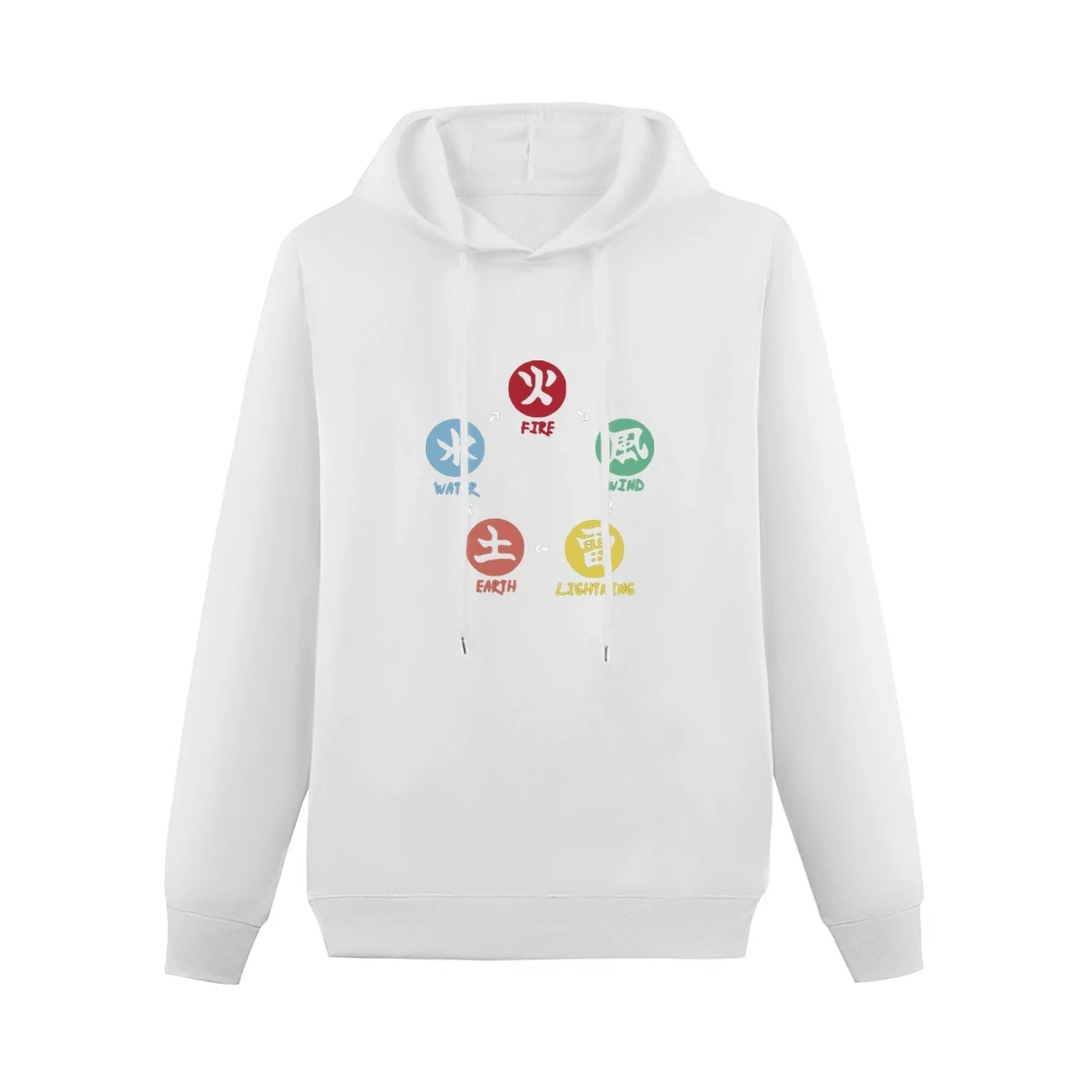 five basic element ninja shinobi world Fire-Wind-Lightning-Earth-water Men Hoodie Without Pocket