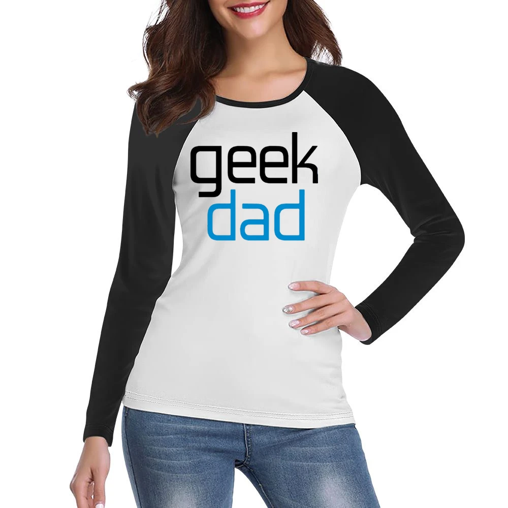 for geek dad great present for fathers day Women Ladies Long Sleeve T-Shirt