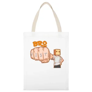 funny bro fist White Canvas Tote Shopping Bag