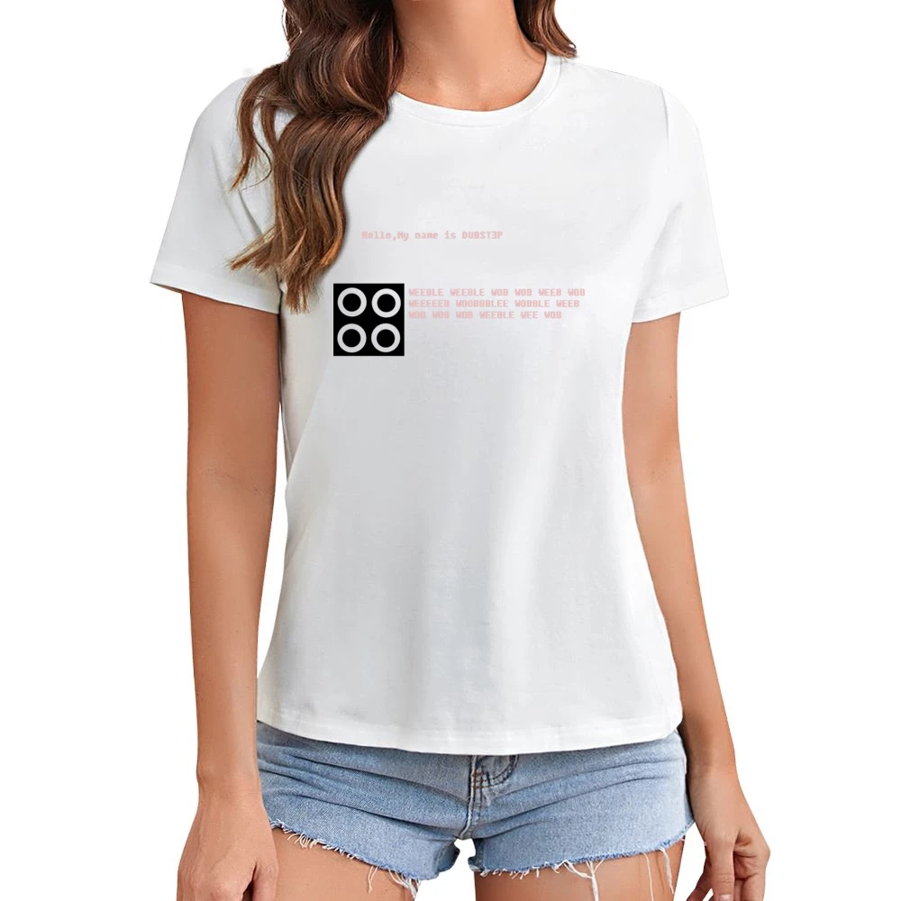 funny dubstep weeble wob weeb woobbblee wobble Asian Size Women Ladies T-shirt