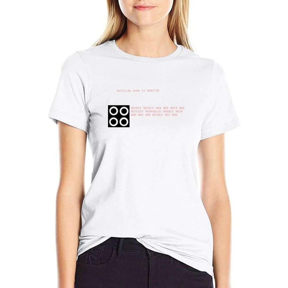 funny dubstep weeble wob weeb woobbblee wobble US Size Women Ladies T-shirt