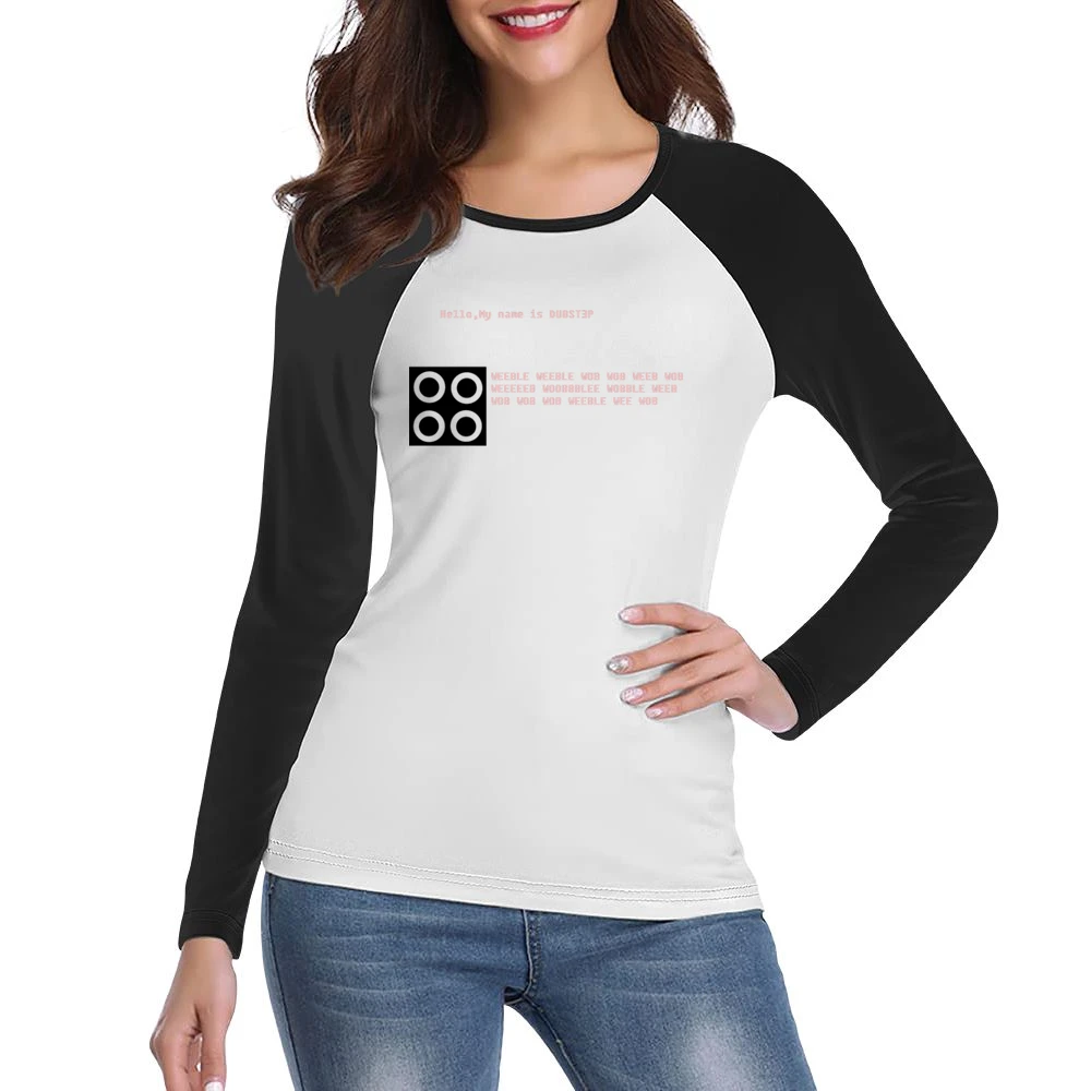 funny dubstep weeble wob weeb woobbblee wobble Women Ladies Long Sleeve T-Shirt