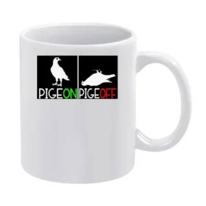 funny pigeon pige off birds White Mug