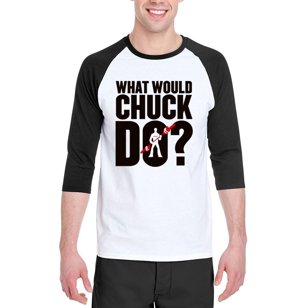 funny typography chuck norris saying dead rising Men 3/4 Sleeve T-Shirt