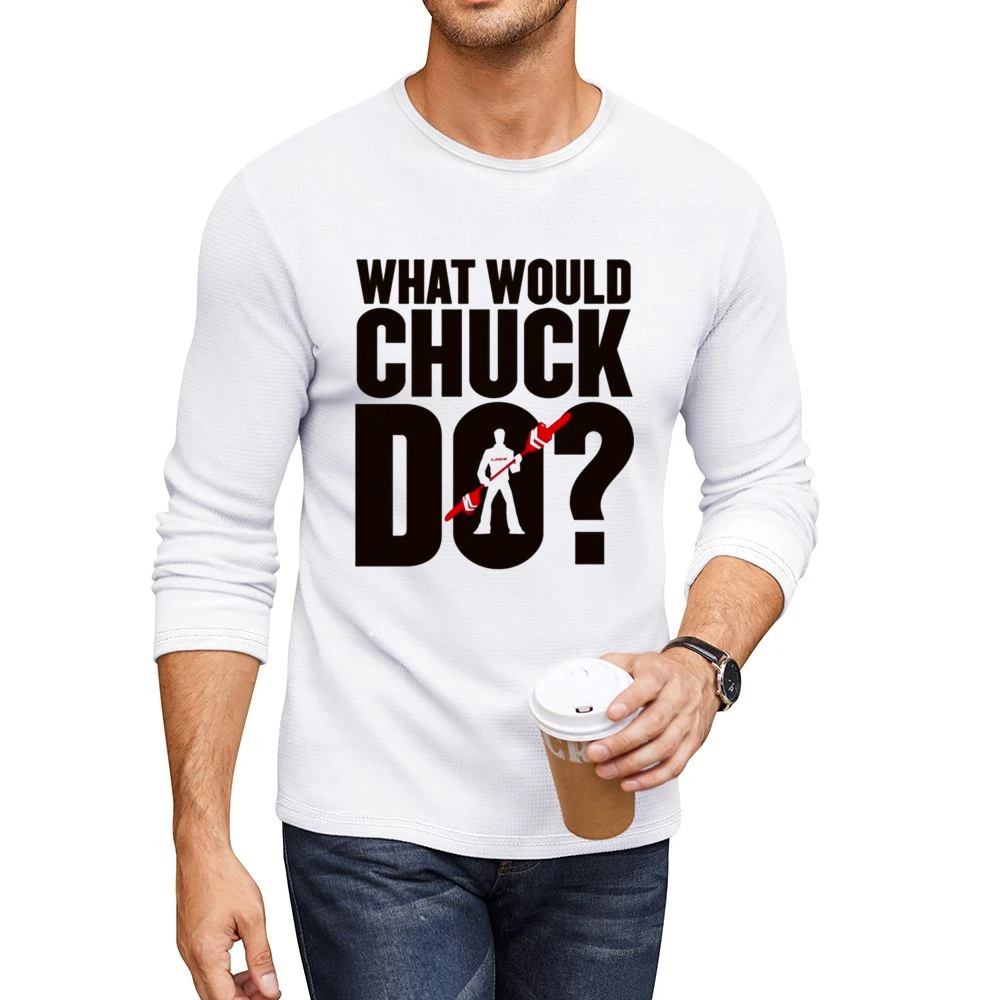 funny typography chuck norris saying dead rising Men CrewNeck Long Sleeve T-Shirt
