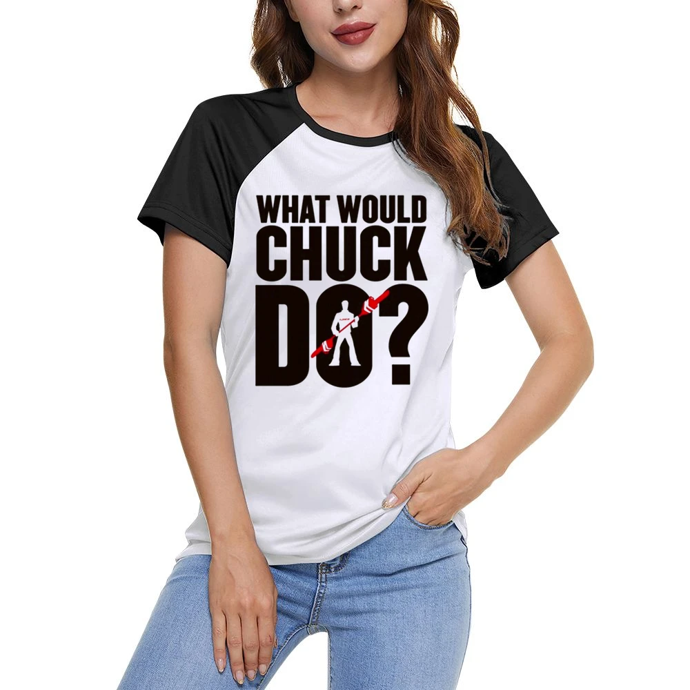 funny typography chuck norris saying dead rising Women Ladies Short Sleeve T-Shirt
