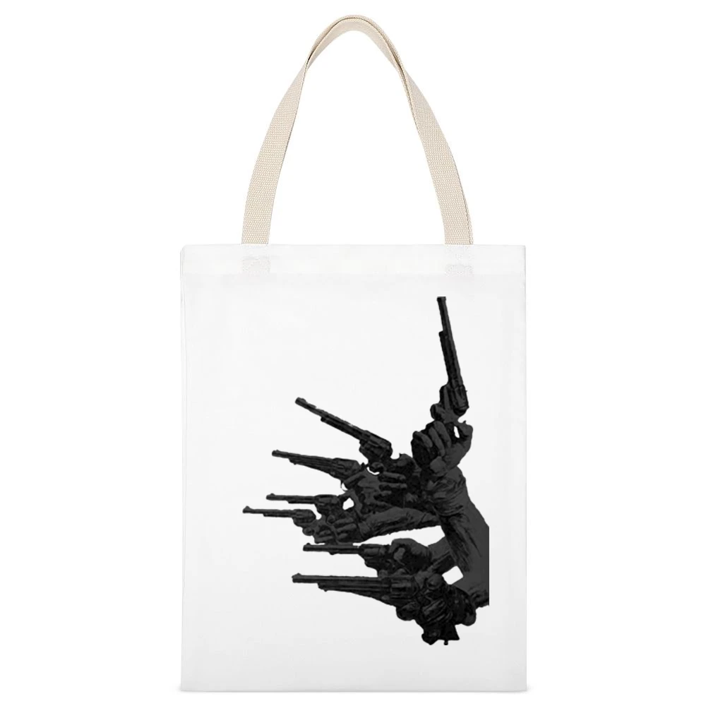 guns of the magnificent seven White Canvas Tote Shopping Bag