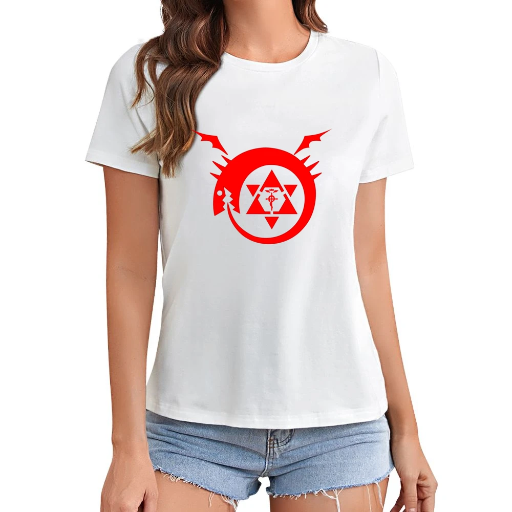 homunculus logo serpent devour it tails fullmetal Alchemist Hiromu Ara Asian Size Women Ladies T-shirt