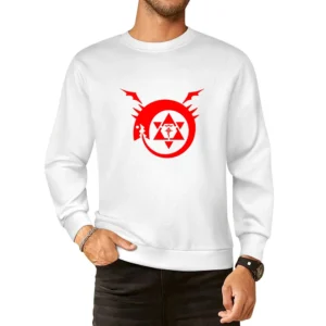 homunculus logo serpent devour it tails fullmetal Alchemist Hiromu Ara European Size Pullover Sweater