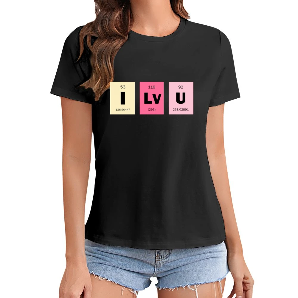 i love you chemical elements formula i lv u periodic table Asian Size Women Ladies T-shirt
