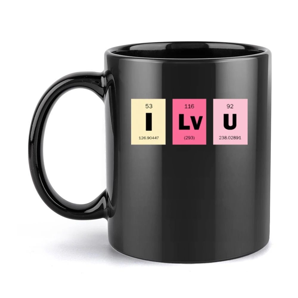 i love you chemical elements formula i lv u periodic table Black Mug