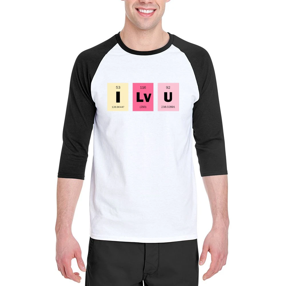 i love you chemical elements formula i lv u periodic table Men 3/4 Sleeve T-Shirt