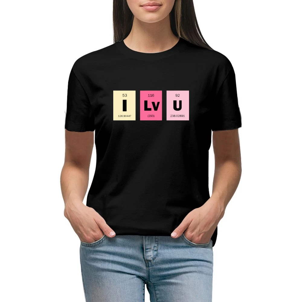i love you chemical elements formula i lv u periodic table Premium Women Ladies T-shirt