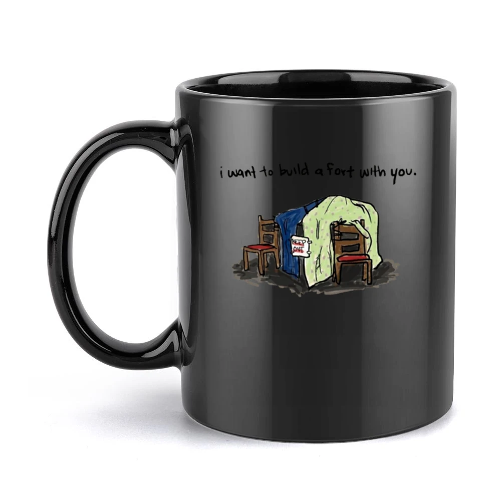 i want to build a fort with you Black Mug