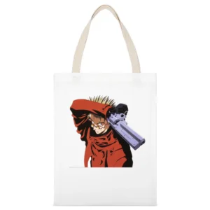 im03 trigun vash the stampede with revolver White Canvas Tote Shopping Bag