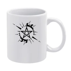 lol shooped out the triforce and put pentacle White Mug