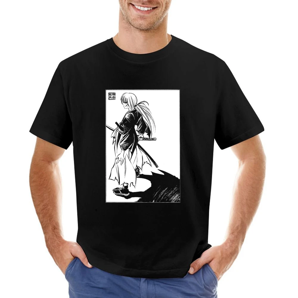 meiji era battosai himura ruroini kenshin samurai x with sakabato T Sh Asian Size Men T-Shirt