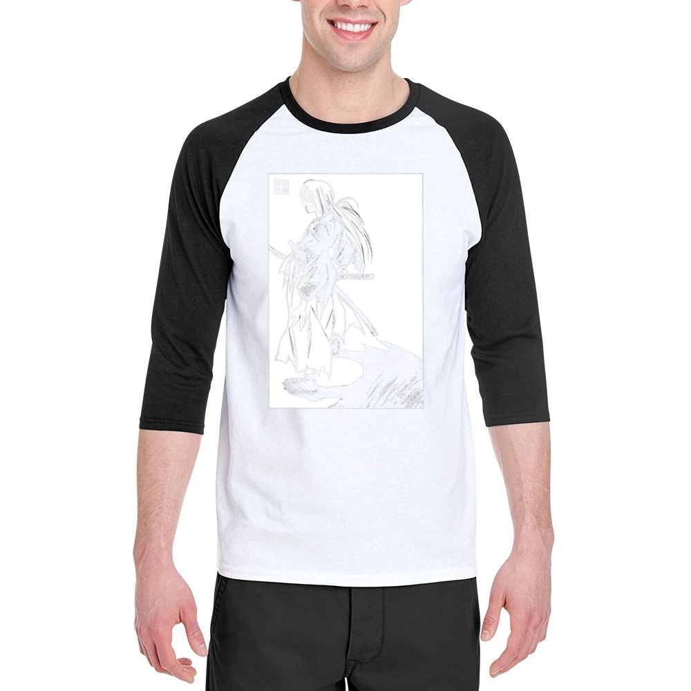meiji era battosai himura ruroini kenshin samurai x with sakabato T Sh Men 3/4 Sleeve T-Shirt