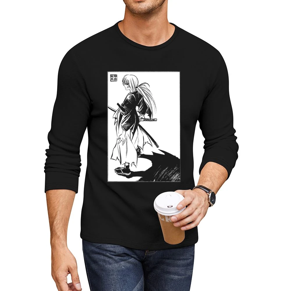 meiji era battosai himura ruroini kenshin samurai x with sakabato T Sh Men CrewNeck Long Sleeve T-Shirt