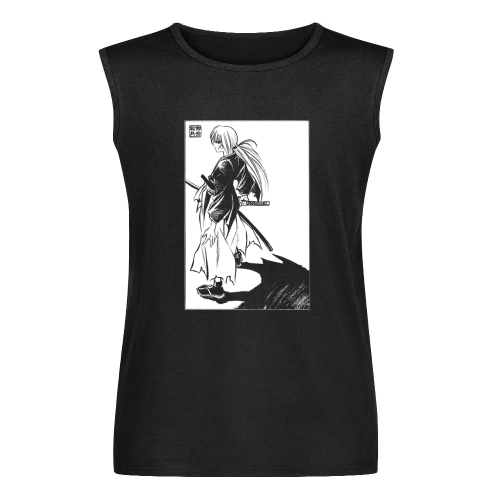 meiji era battosai himura ruroini kenshin samurai x with sakabato T Sh Men Sleeveless T-Shirt