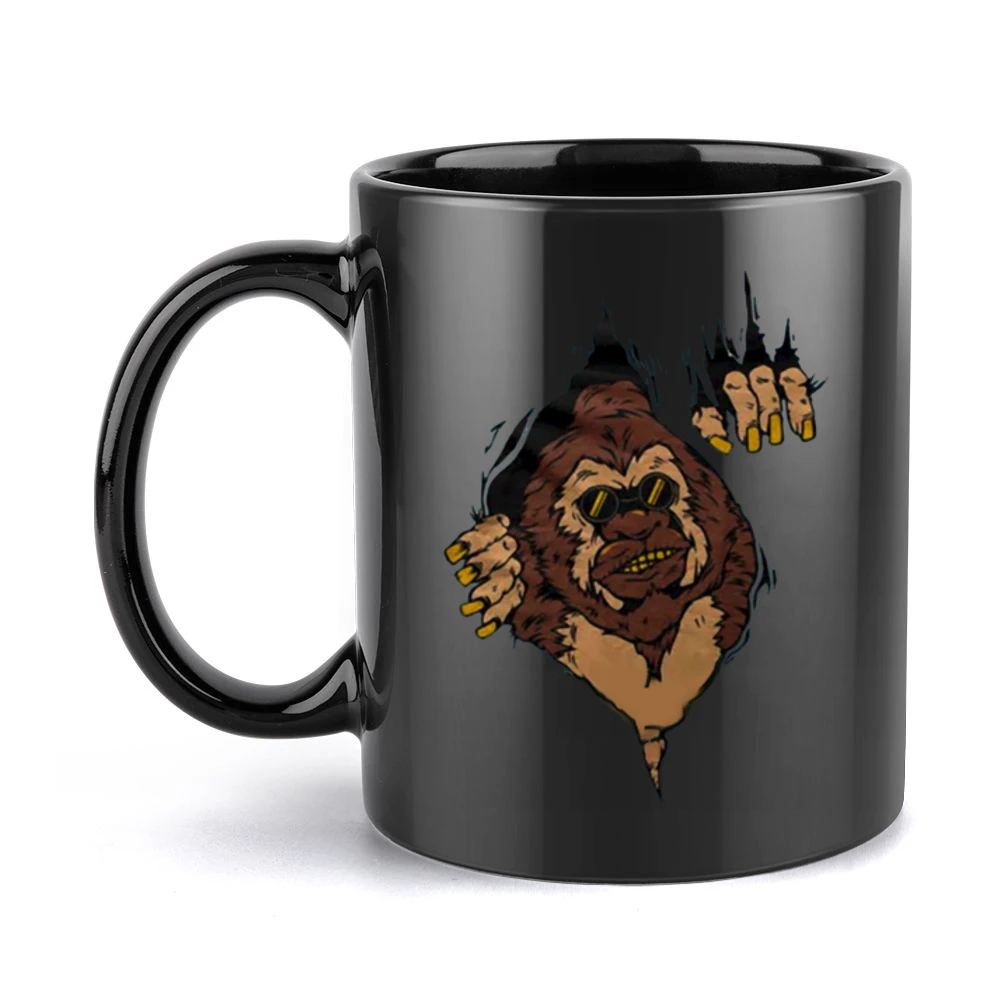 mockup ape wearing black glasses break through Black Mug
