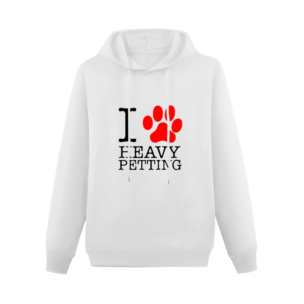pet lover paw print animals heavy petting Men Hoodie Without Pocket