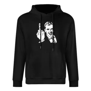 retro humor jokes middle finger hand sign by men European Size Men Hoodie
