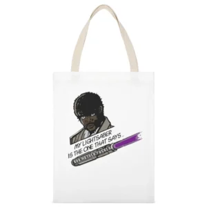 samuel lee jackson jules verne pulp fiction star wars jedi knight ligh White Canvas Tote Shopping Bag