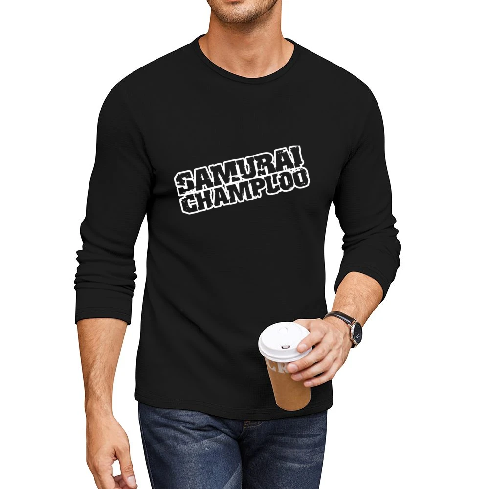 samurai champloo white text logo anime manga Men CrewNeck Long Sleeve T-Shirt