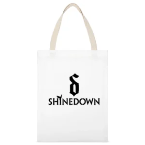 shinedown White Canvas Tote Shopping Bag