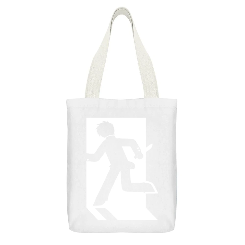 signs running killer assassin funny humor jokes White Canvas Tote Shopping Bag With Interior Pocket