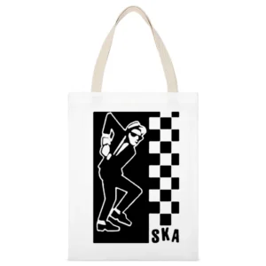 ska dance music White Canvas Tote Shopping Bag