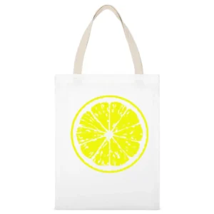 sliced lemon lemonade lime fruit citrun White Canvas Tote Shopping Bag
