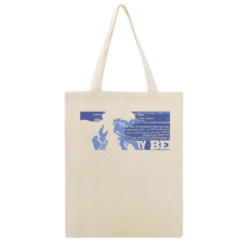 smoking spike cowboy Bebop space ship spiegel bounty hunter anime T Sh Beige Canvas Tote Shopping Bag