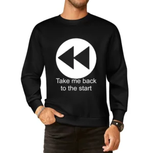 take me back to player music button European Size Pullover Sweater