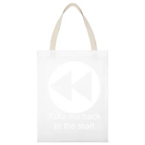 take me back to player music button White Canvas Tote Shopping Bag