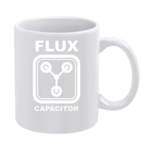 the flux capacitor Dolorean time machine back to the future movies T S White Mug