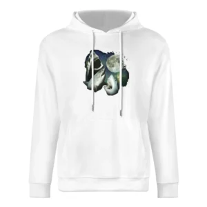 the moon and 3 sharks European Size Men Hoodie
