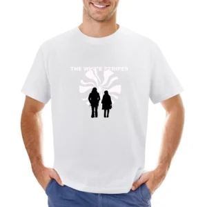 the white stripes rock band member logo Asian Size Men T-Shirt