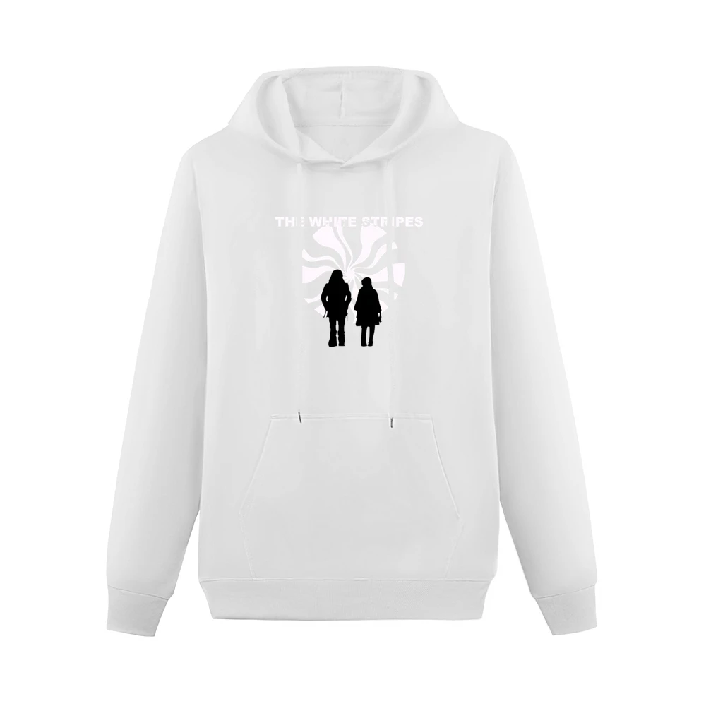the white stripes rock band member logo Men Hoodie With Pocket