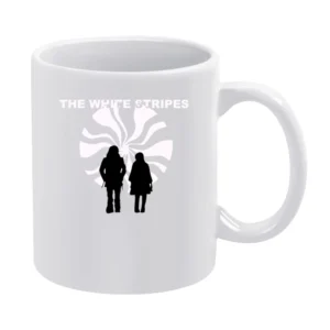 the white stripes rock band member logo White Mug