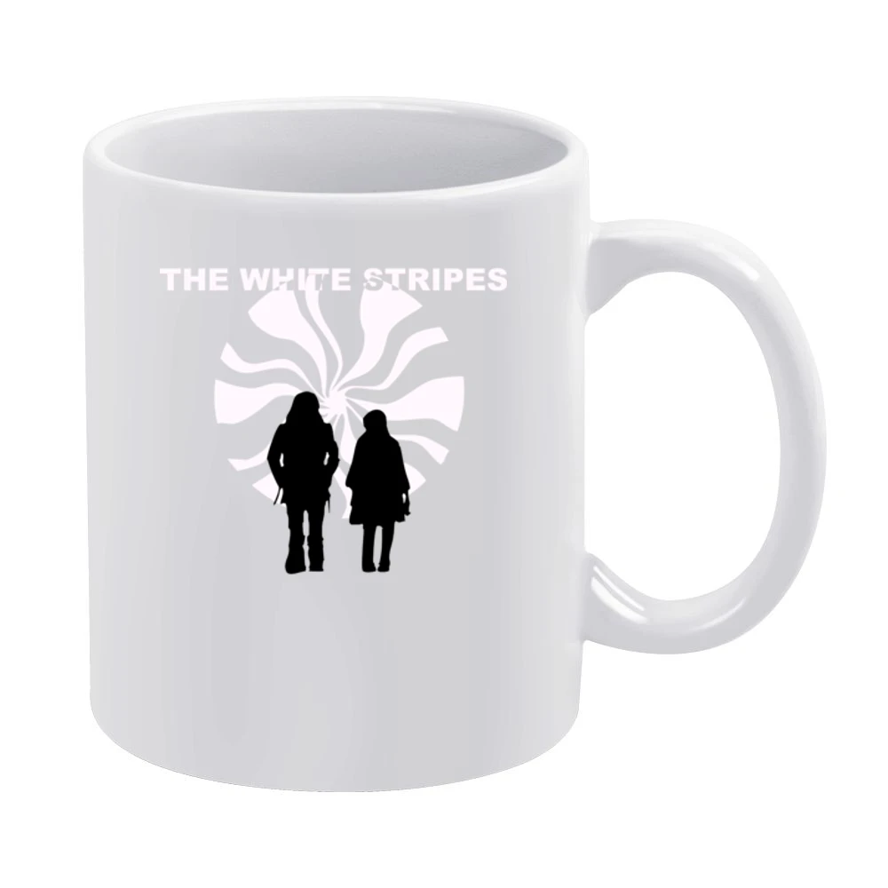 the white stripes rock band member logo White Mug