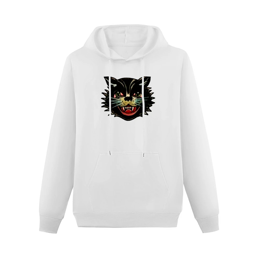 the wild black kitten Men Hoodie With Pocket
