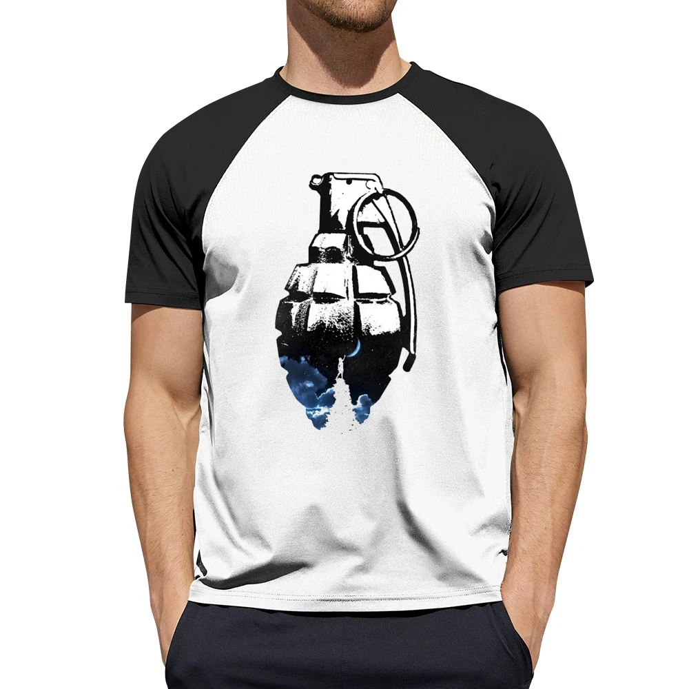 touching the moon grenade Men Short Sleeve T-Shirt