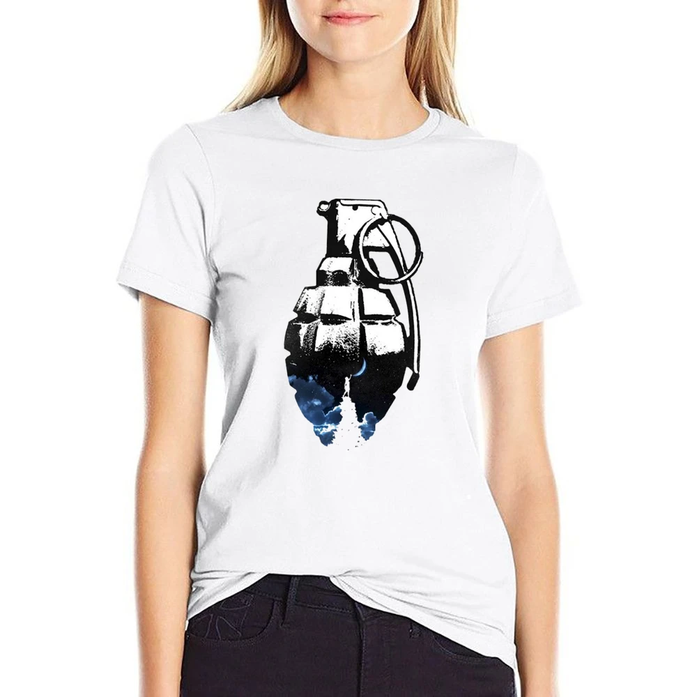 touching the moon grenade US Size Women Ladies T-shirt