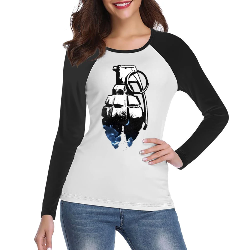 touching the moon grenade Women Ladies Long Sleeve T-Shirt