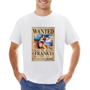 water seven cyborg franky wanted poster straw hat pirates member crew Asian Size Men T-Shirt