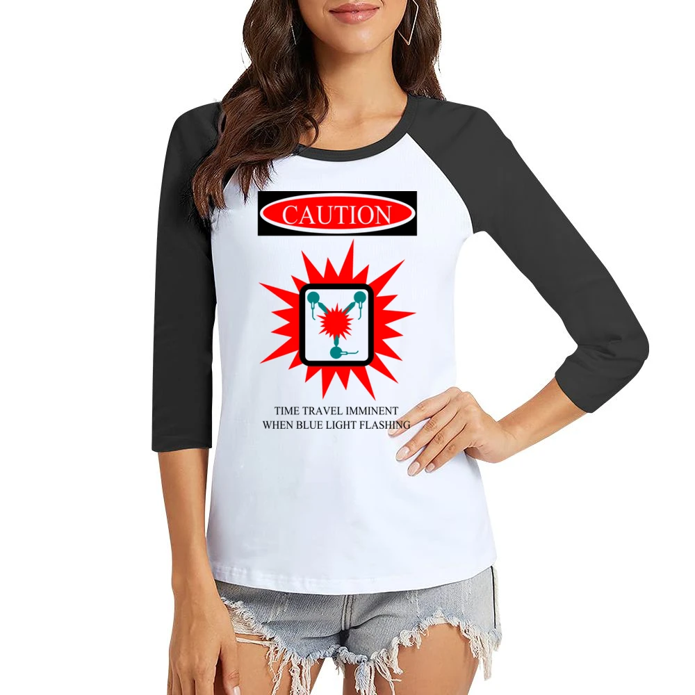 when blue light flashing Women Ladies 3-4 Sleeve T-Shirt