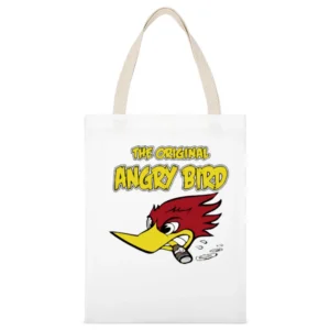 wild Woody woodpecker the original angry bird funny White Canvas Tote Shopping Bag