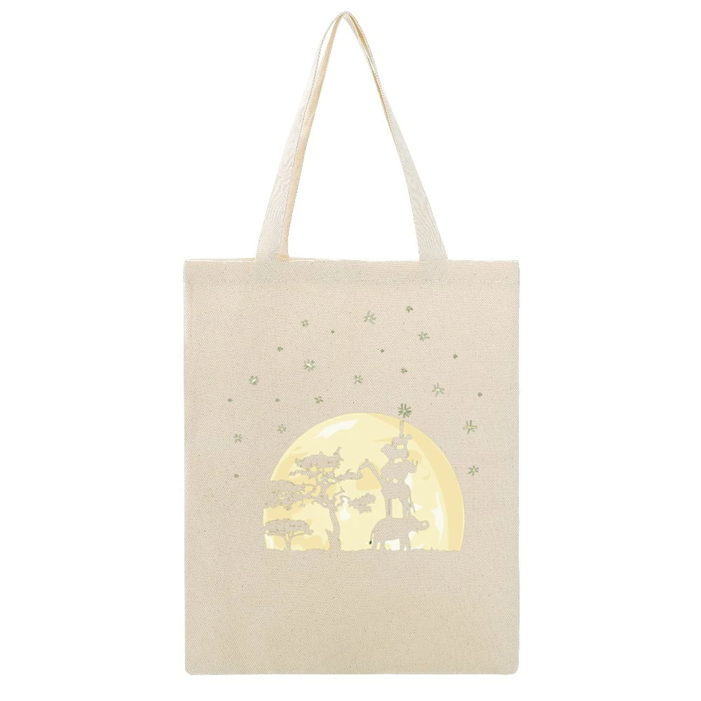 wildlife animals touch the star Beige Canvas Tote Shopping Bag